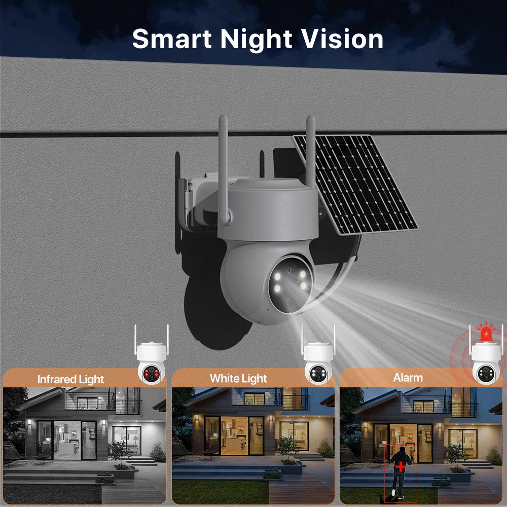 Cámara WONSDAR WiFi PTZ Exterior con Batería Incorporada y Panel Solar – HD iCSee