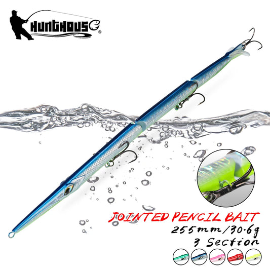Hunthouse Señuelo Articulado Pencil Bait 3 Secciones 255mm/30.6g – Swimbait Hundido para Lubina y Pez Azul