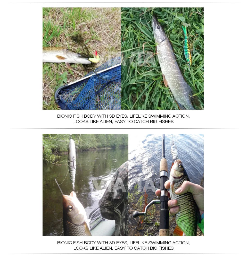 VTAVTA Señuelo Articulado 8 Segmentos 10/14cm – Swimbait Duro Hundido para Pesca Deportiva