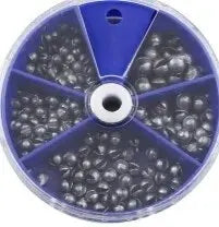 Plomos de Pesca 205 Piezas con Caja – 0.2g a 0.8g | Plomos Abiertos para Lanzamiento y Pesca en Aguas Profundas
