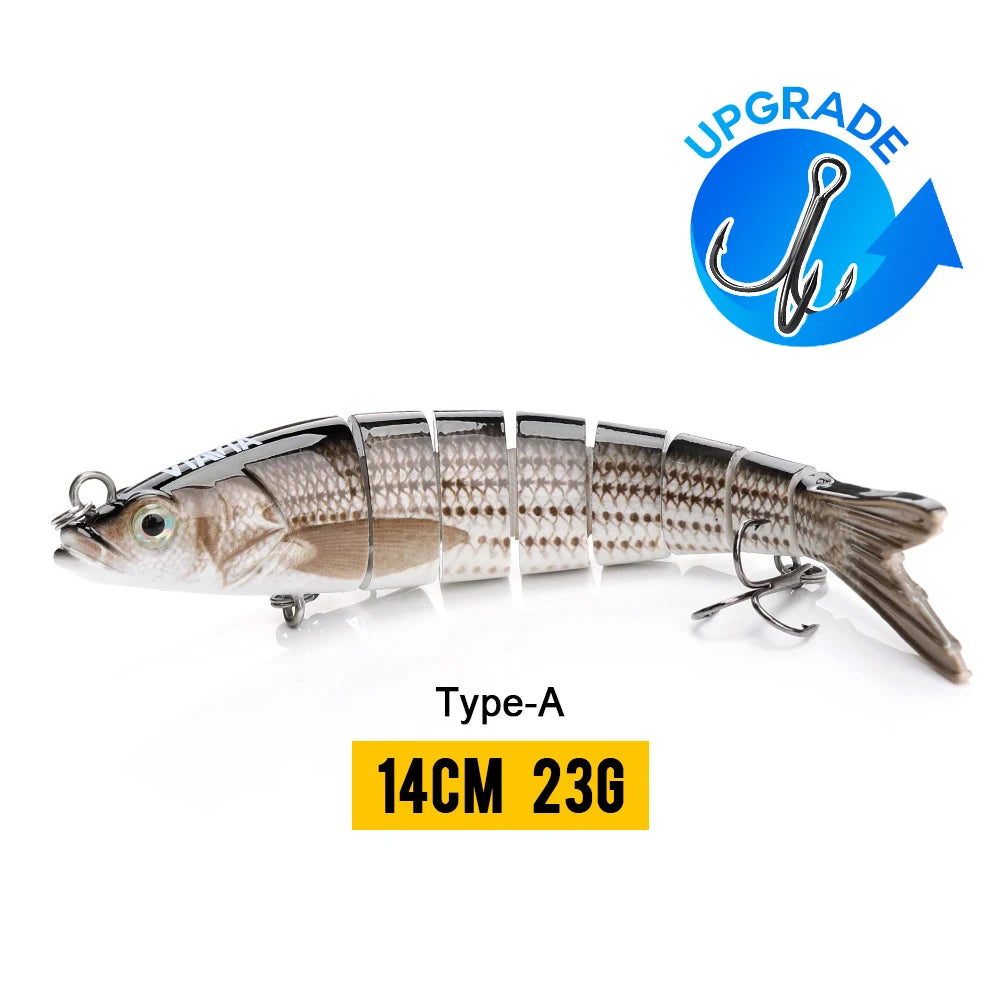 VTAVTA Señuelo Articulado 8 Segmentos 10/14cm – Swimbait Duro Hundido para Pesca Deportiva