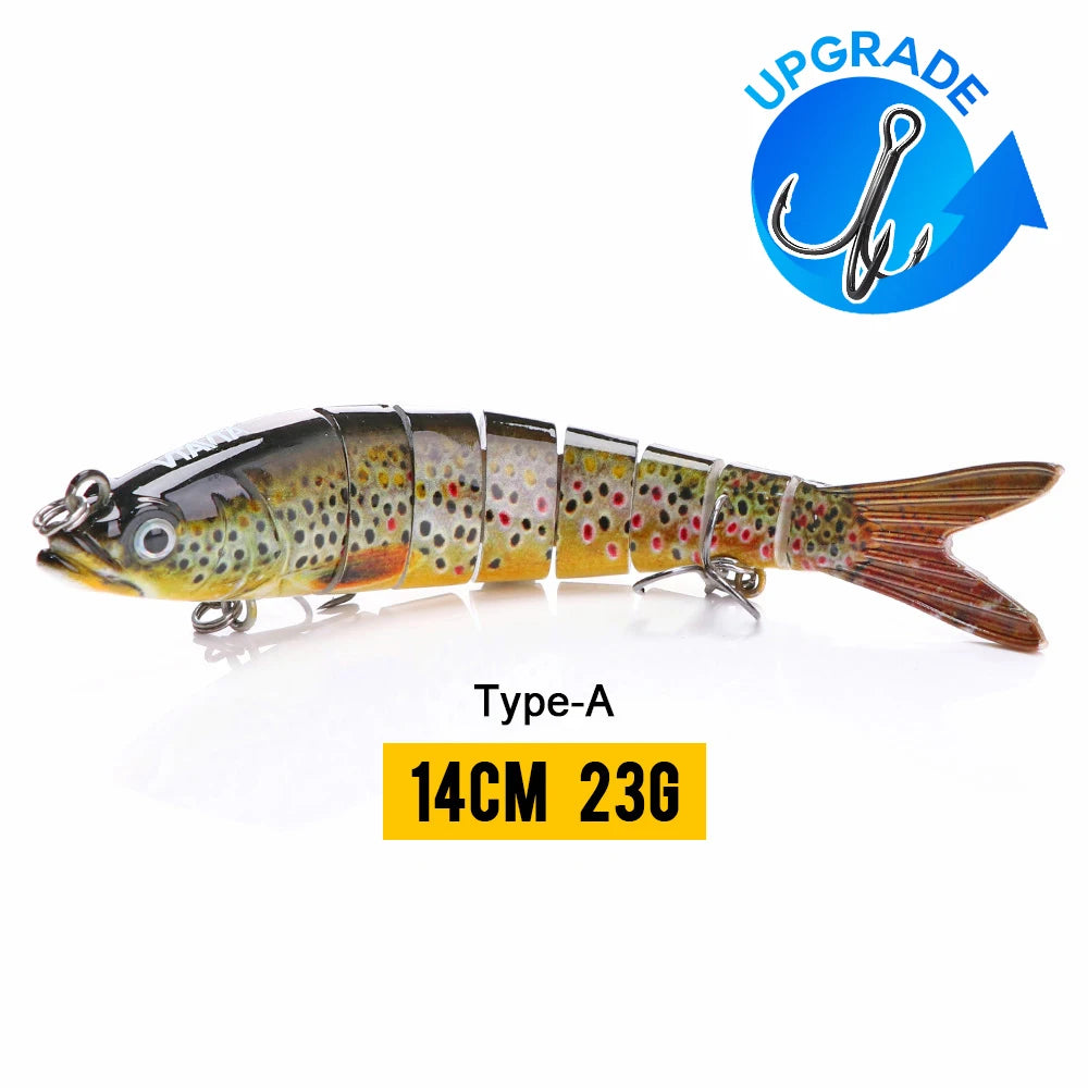 VTAVTA Señuelo Articulado 8 Segmentos 10/14cm – Swimbait Duro Hundido para Pesca Deportiva