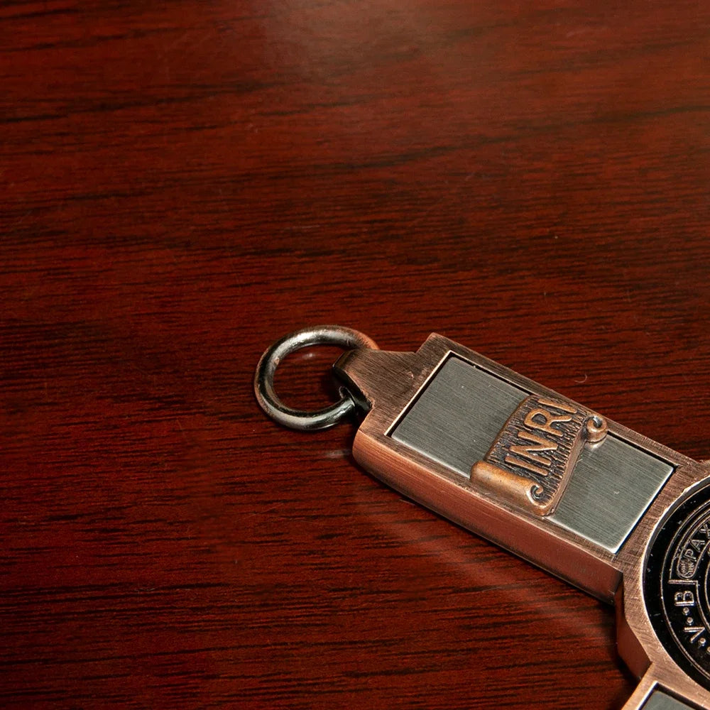 HTISOK – Cruz Católica con Imagen de Jesús | Decoración de Pared y Cruz de Oración de Aleación Metálica