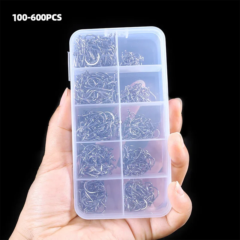 Anzuelos de Pesca de Acero al Carbono – Afilados y Resistentes 3#-12# 50-1600Pcs/Box