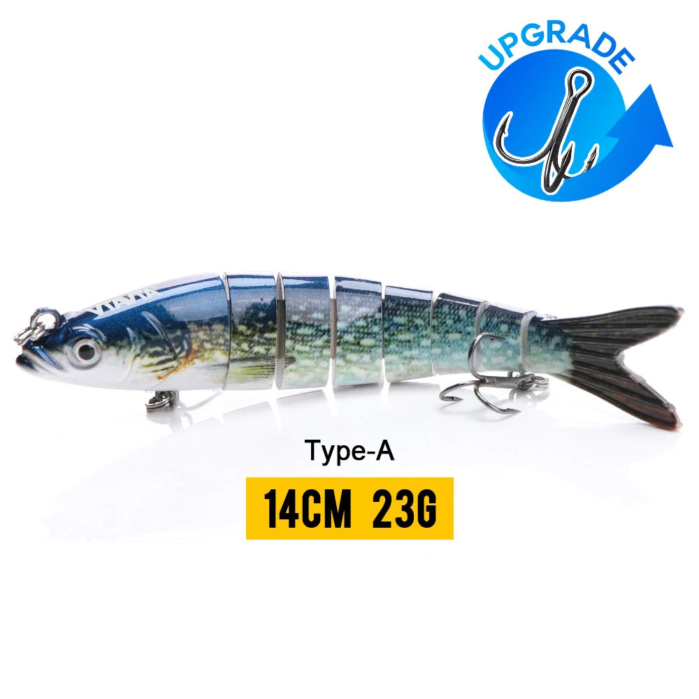 VTAVTA Señuelo Articulado 8 Segmentos 10/14cm – Swimbait Duro Hundido para Pesca Deportiva