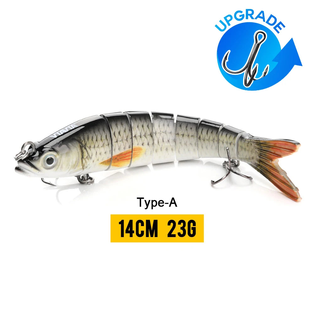 VTAVTA Señuelo Articulado 8 Segmentos 10/14cm – Swimbait Duro Hundido para Pesca Deportiva