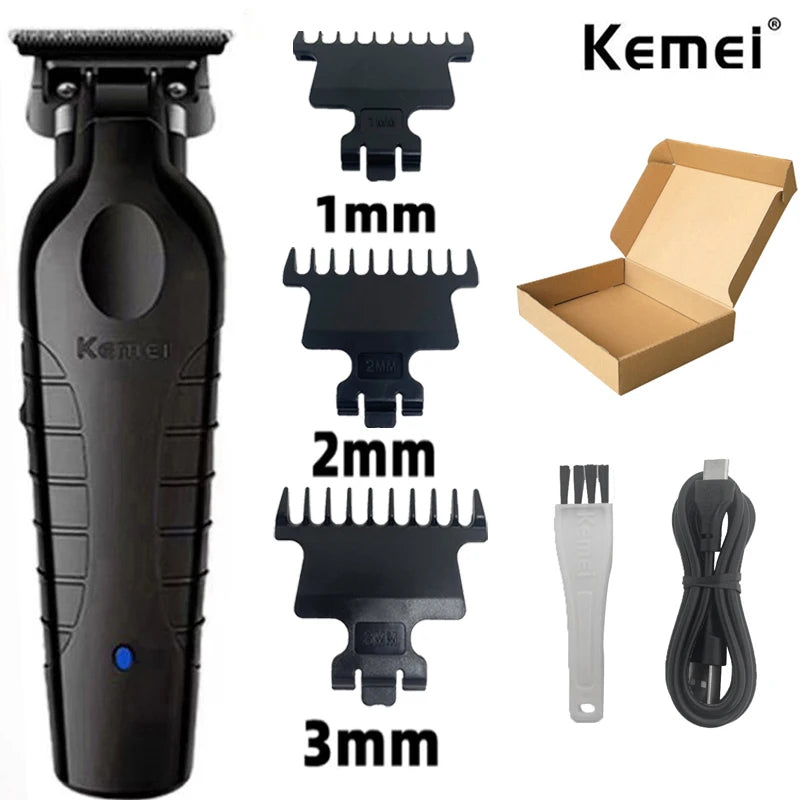 Kemei 2299 Cortapelos Profesional Inalámbrico | Trimmer 0mm Zero Gapped para Barbería y Peluquería