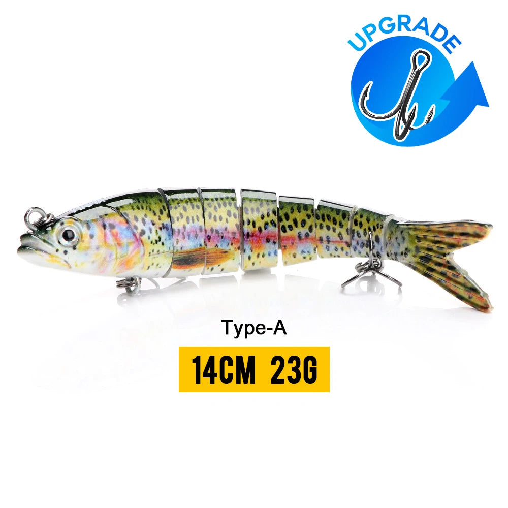 VTAVTA Señuelo Articulado 8 Segmentos 10/14cm – Swimbait Duro Hundido para Pesca Deportiva