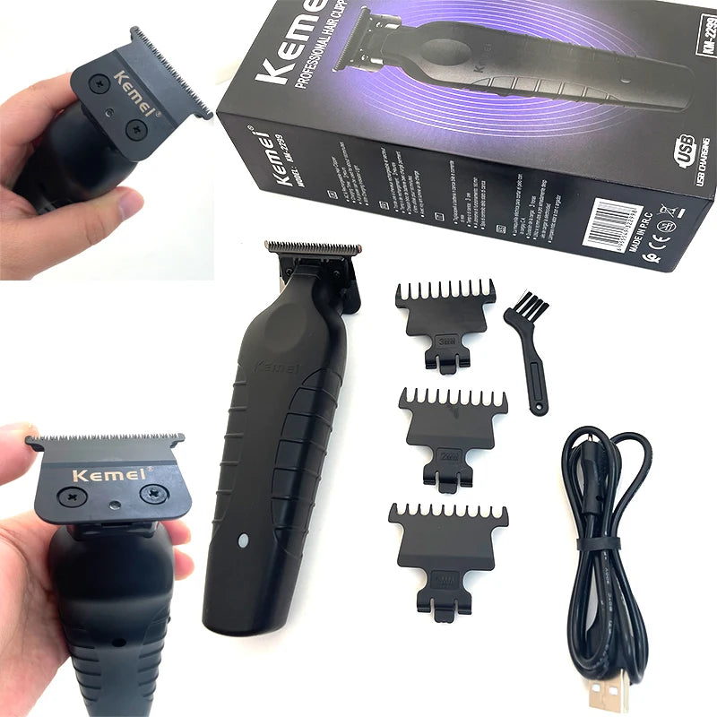 Kemei 2299 Cortapelos Profesional Inalámbrico | Trimmer 0mm Zero Gapped para Barbería y Peluquería