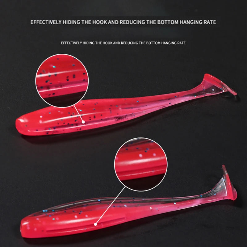 Cebo de Pesca Suave con Cola Flexible 55/65/75mm | Set Swimbaits de Silicona para Lucio, Bass y Carpa (10/50/100 Uds)