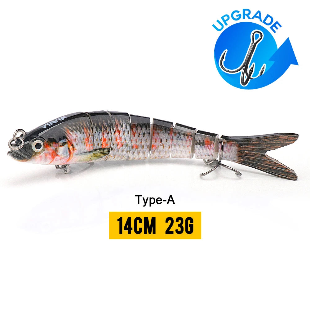 VTAVTA Señuelo Articulado 8 Segmentos 10/14cm – Swimbait Duro Hundido para Pesca Deportiva