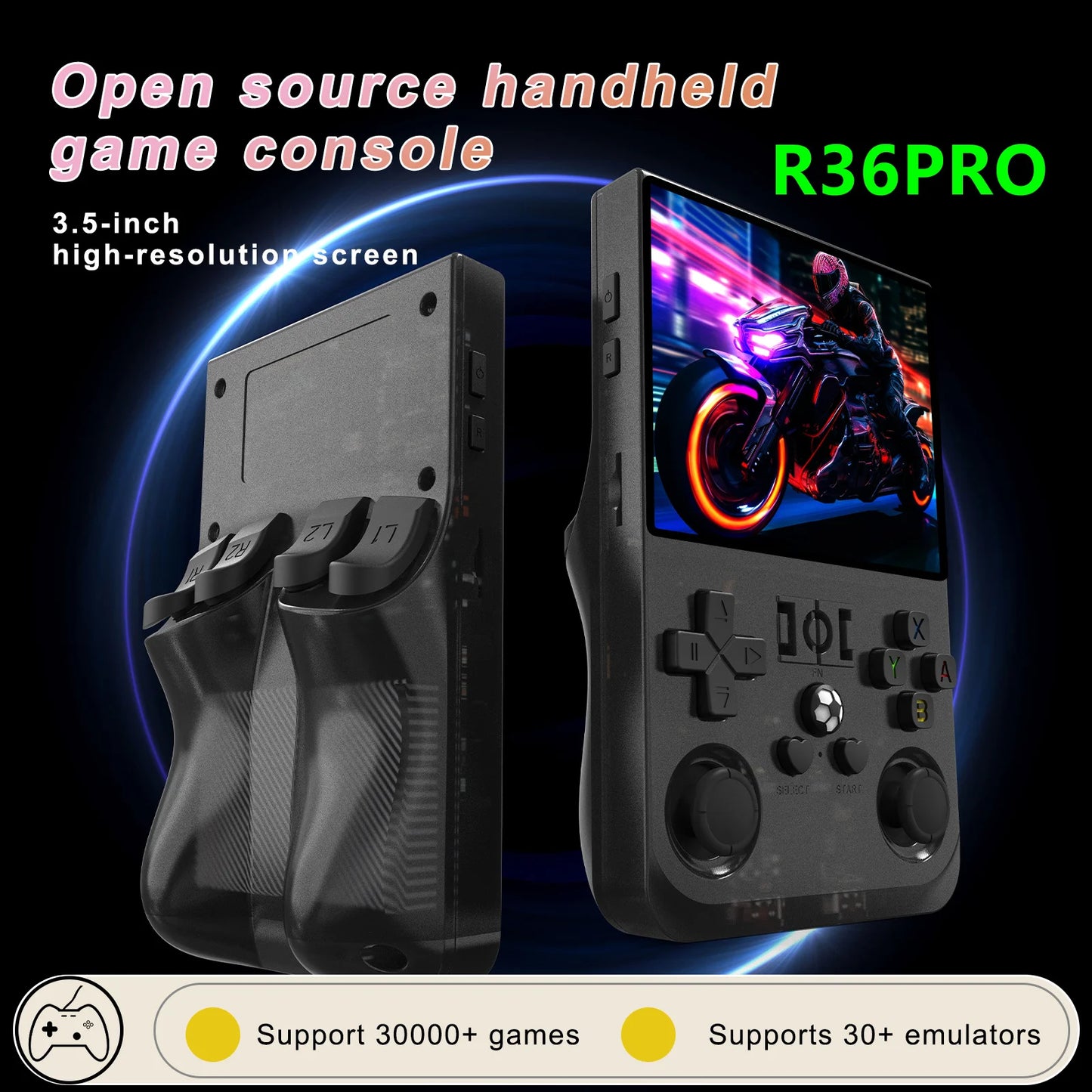 R36 PRO – Consola Retro Portátil 3.5” IPS Linux 128GB con 15.000+ Juegos