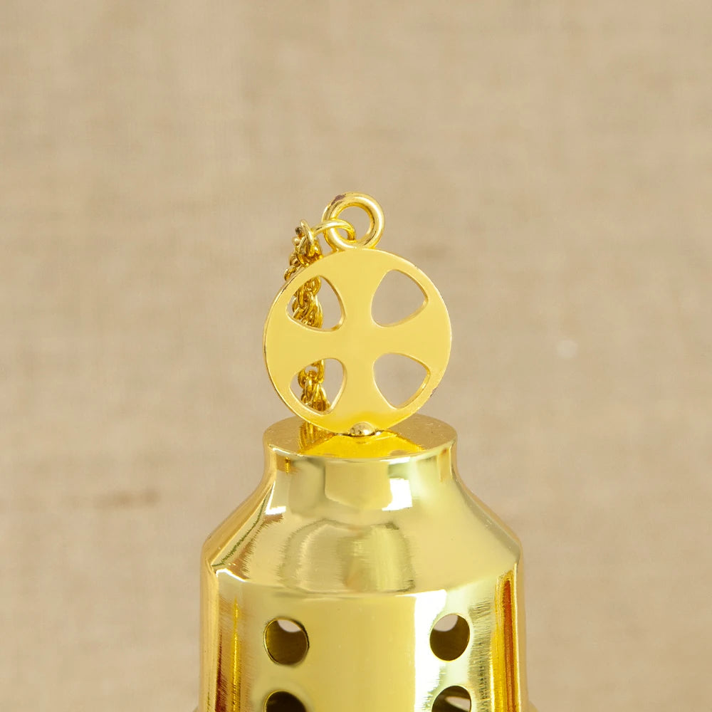 HTISOK Incensario Ortodoxo Dorado con Campanas | Cáliz Colgante para Iglesia o Decoración del Hogar