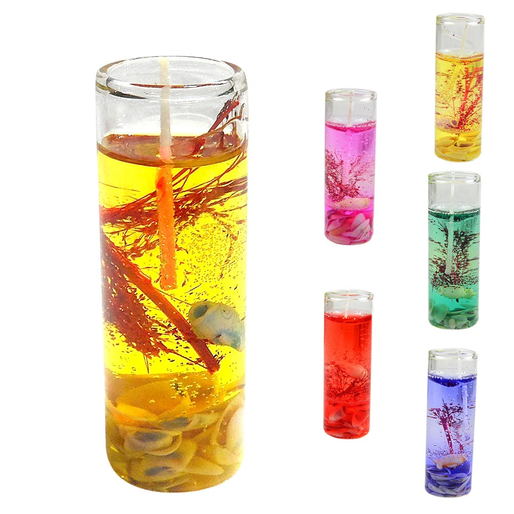 Vela de Gel con Conchas Marinas | Sin Humo, Decoración Romántica para Hogar, Boda o Fiesta – Estilo Océano