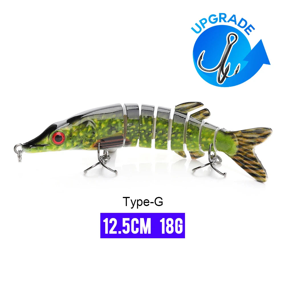 VTAVTA Señuelo Articulado 8 Segmentos 10/14cm – Swimbait Duro Hundido para Pesca Deportiva