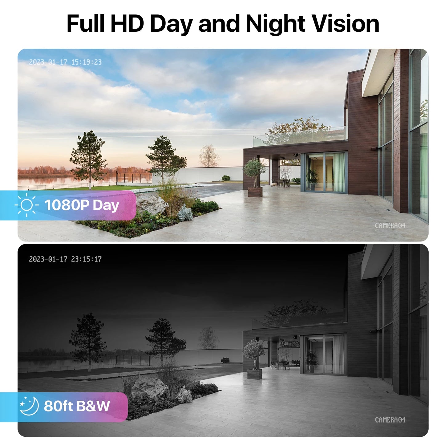 ZOSI 1080P 4 Cámaras HD TVI para Interior y Exterior – CCTV Bullet Resistente al Clima