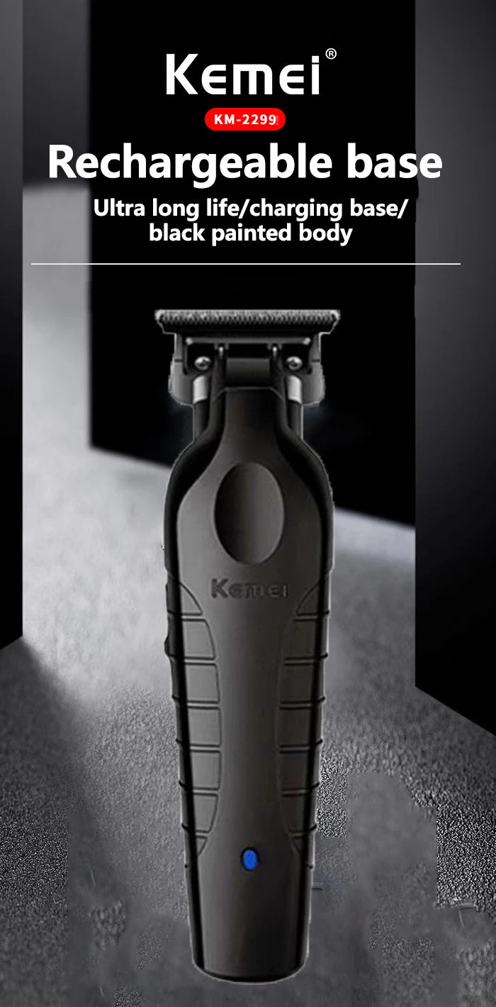 Kemei 2299 Cortapelos Profesional Inalámbrico | Trimmer 0mm Zero Gapped para Barbería y Peluquería