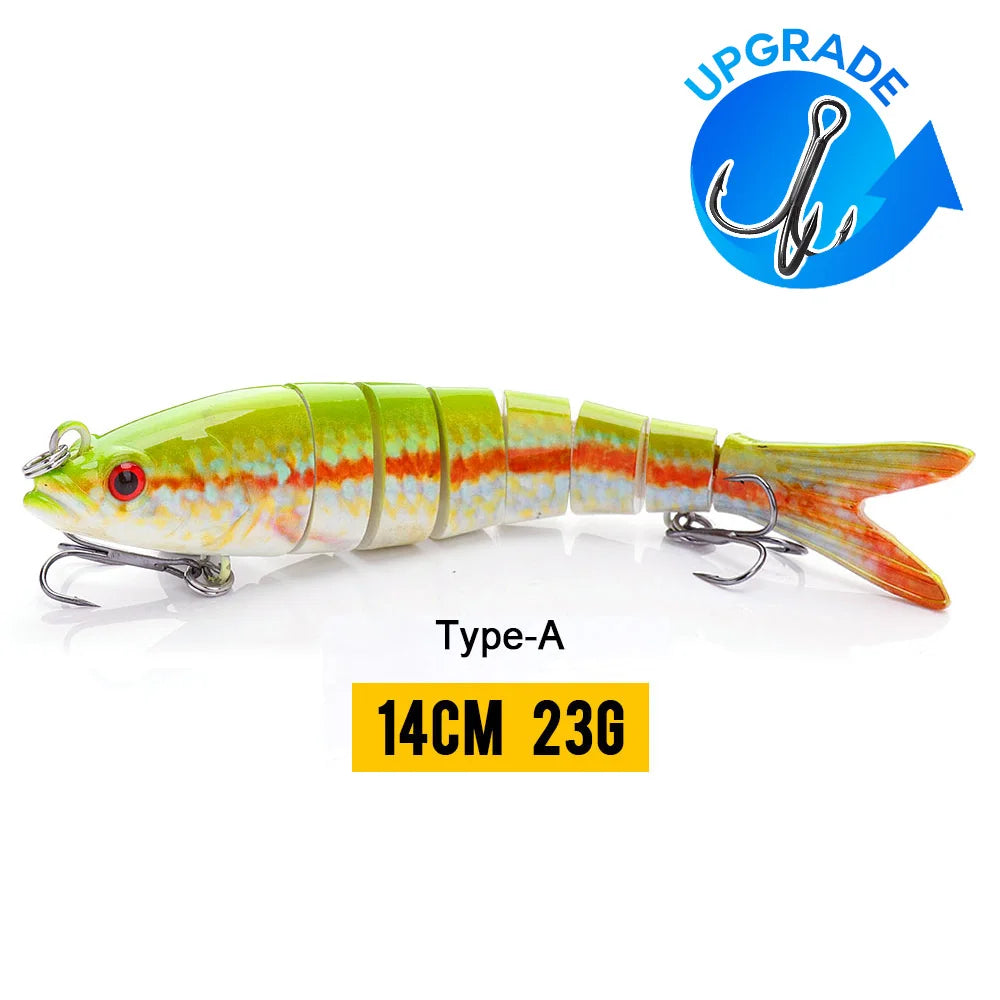 VTAVTA Señuelo Articulado 8 Segmentos 10/14cm – Swimbait Duro Hundido para Pesca Deportiva