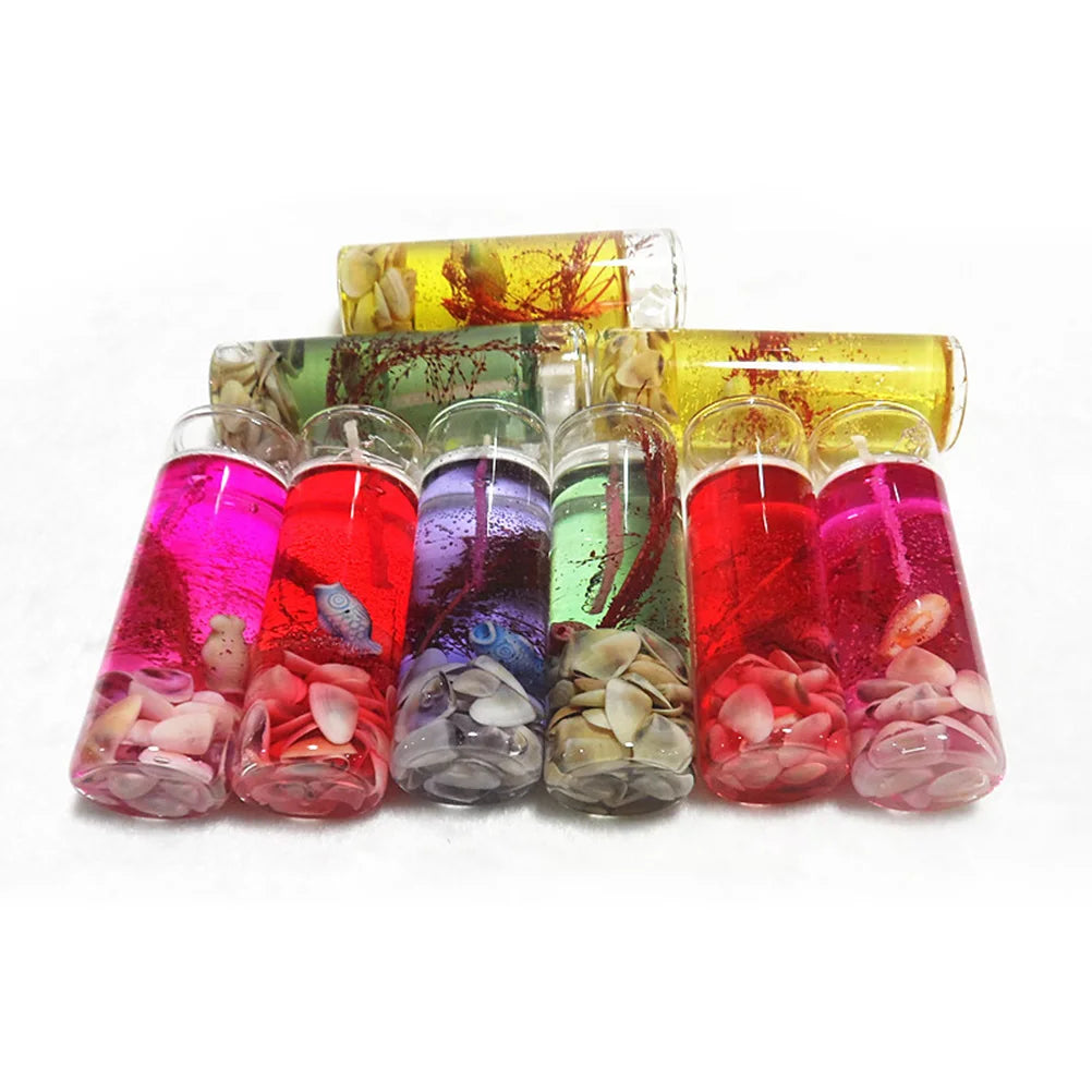 Vela de Gel con Conchas Marinas | Sin Humo, Decoración Romántica para Hogar, Boda o Fiesta – Estilo Océano