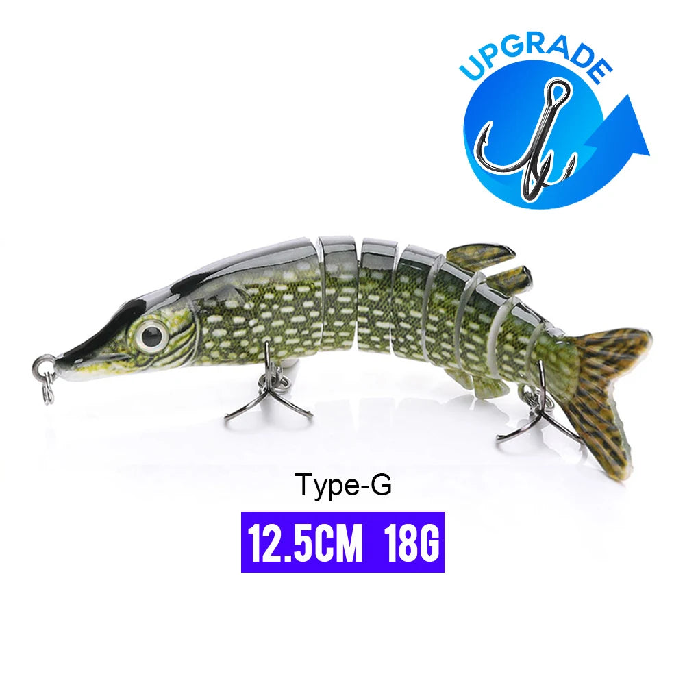 VTAVTA Señuelo Articulado 8 Segmentos 10/14cm – Swimbait Duro Hundido para Pesca Deportiva
