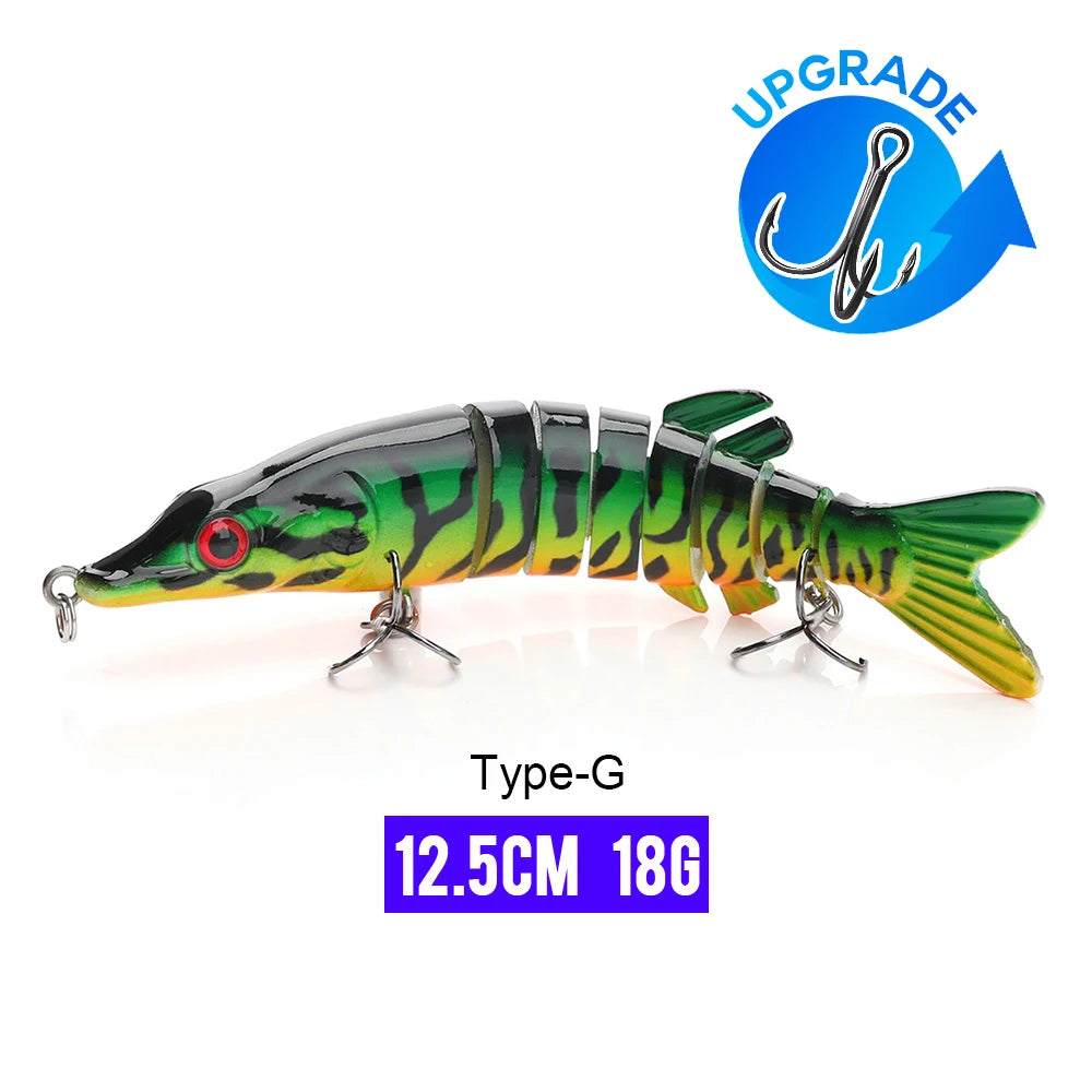 VTAVTA Señuelo Articulado 8 Segmentos 10/14cm – Swimbait Duro Hundido para Pesca Deportiva