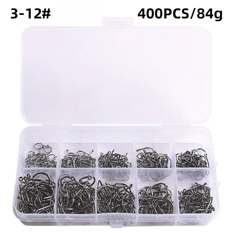 Anzuelos de Pesca de Acero al Carbono – Afilados y Resistentes 3#-12# 50-1600Pcs/Box