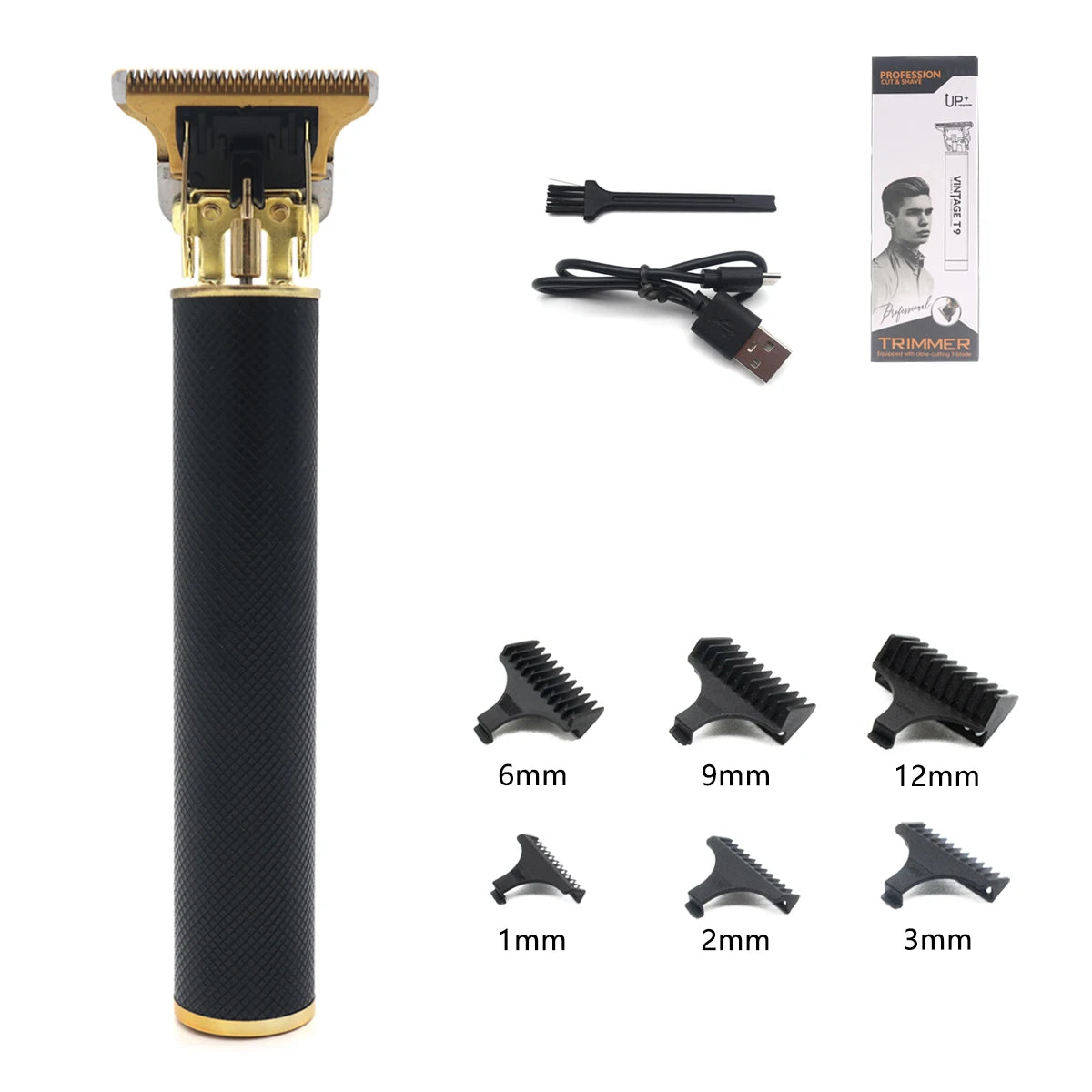 T9 Cortapelos Profesional Metálico | Trimmer de Precisión 0mm para Barba y Cabello Masculino