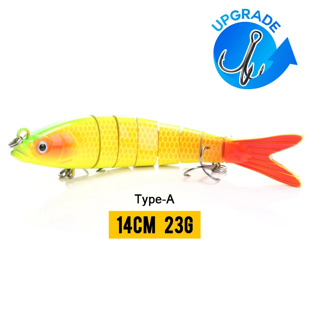 VTAVTA Señuelo Articulado 8 Segmentos 10/14cm – Swimbait Duro Hundido para Pesca Deportiva
