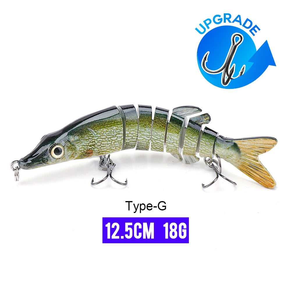 VTAVTA Señuelo Articulado 8 Segmentos 10/14cm – Swimbait Duro Hundido para Pesca Deportiva