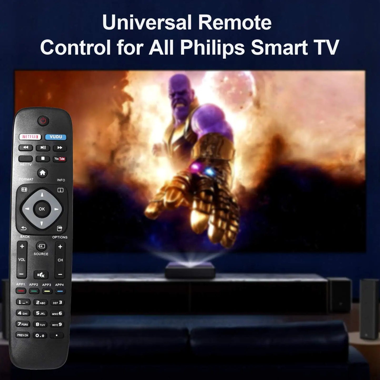 Mando a Distancia Universal para TV Philips | Repuesto Compatible con Modelos LCD, LED, 4K y Smart TV
