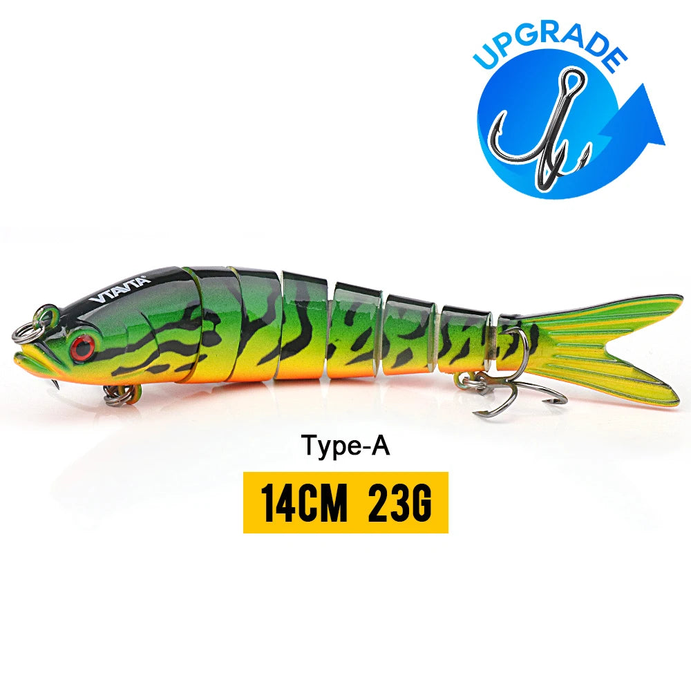 VTAVTA Señuelo Articulado 8 Segmentos 10/14cm – Swimbait Duro Hundido para Pesca Deportiva