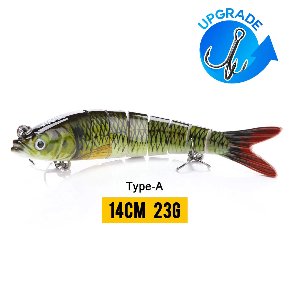 VTAVTA Señuelo Articulado 8 Segmentos 10/14cm – Swimbait Duro Hundido para Pesca Deportiva