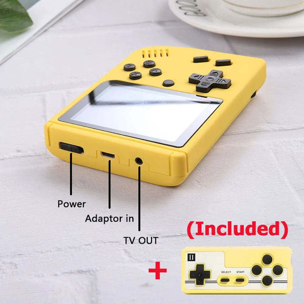 Mini Consola Retro Portátil 8-Bit con 500 Juegos y Mando – Salida AV para TV