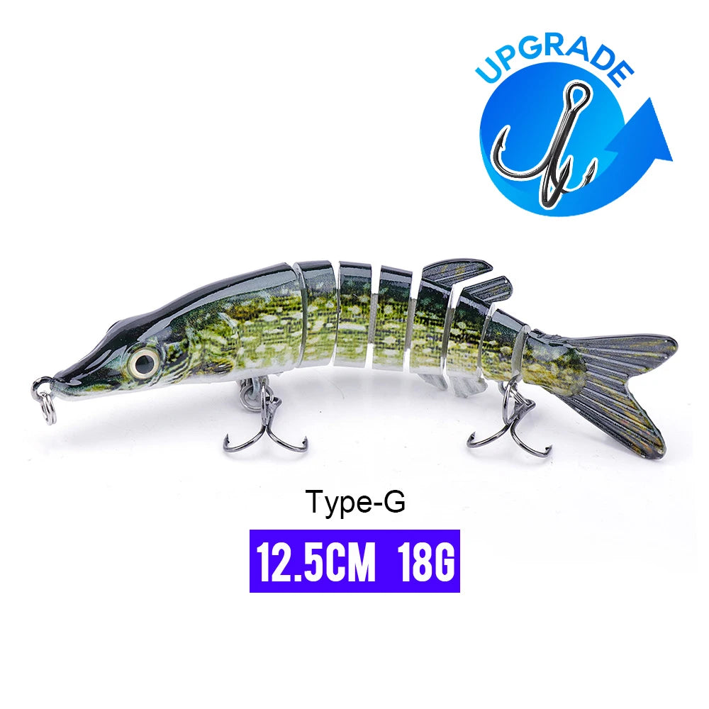 VTAVTA Señuelo Articulado 8 Segmentos 10/14cm – Swimbait Duro Hundido para Pesca Deportiva