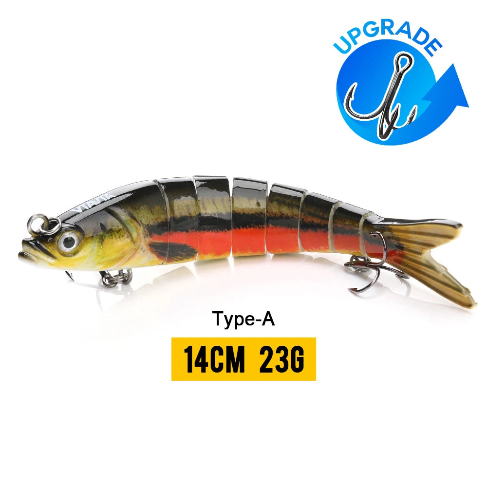 VTAVTA Señuelo Articulado 8 Segmentos 10/14cm – Swimbait Duro Hundido para Pesca Deportiva