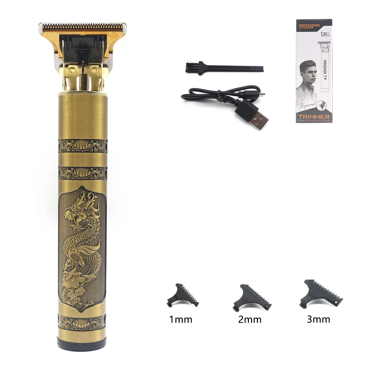 T9 Cortapelos Profesional Metálico | Trimmer de Precisión 0mm para Barba y Cabello Masculino