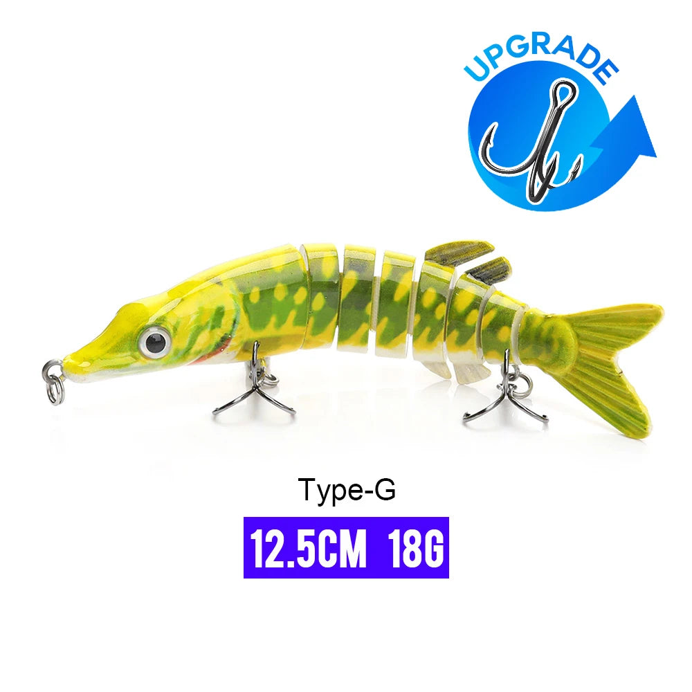 VTAVTA Señuelo Articulado 8 Segmentos 10/14cm – Swimbait Duro Hundido para Pesca Deportiva