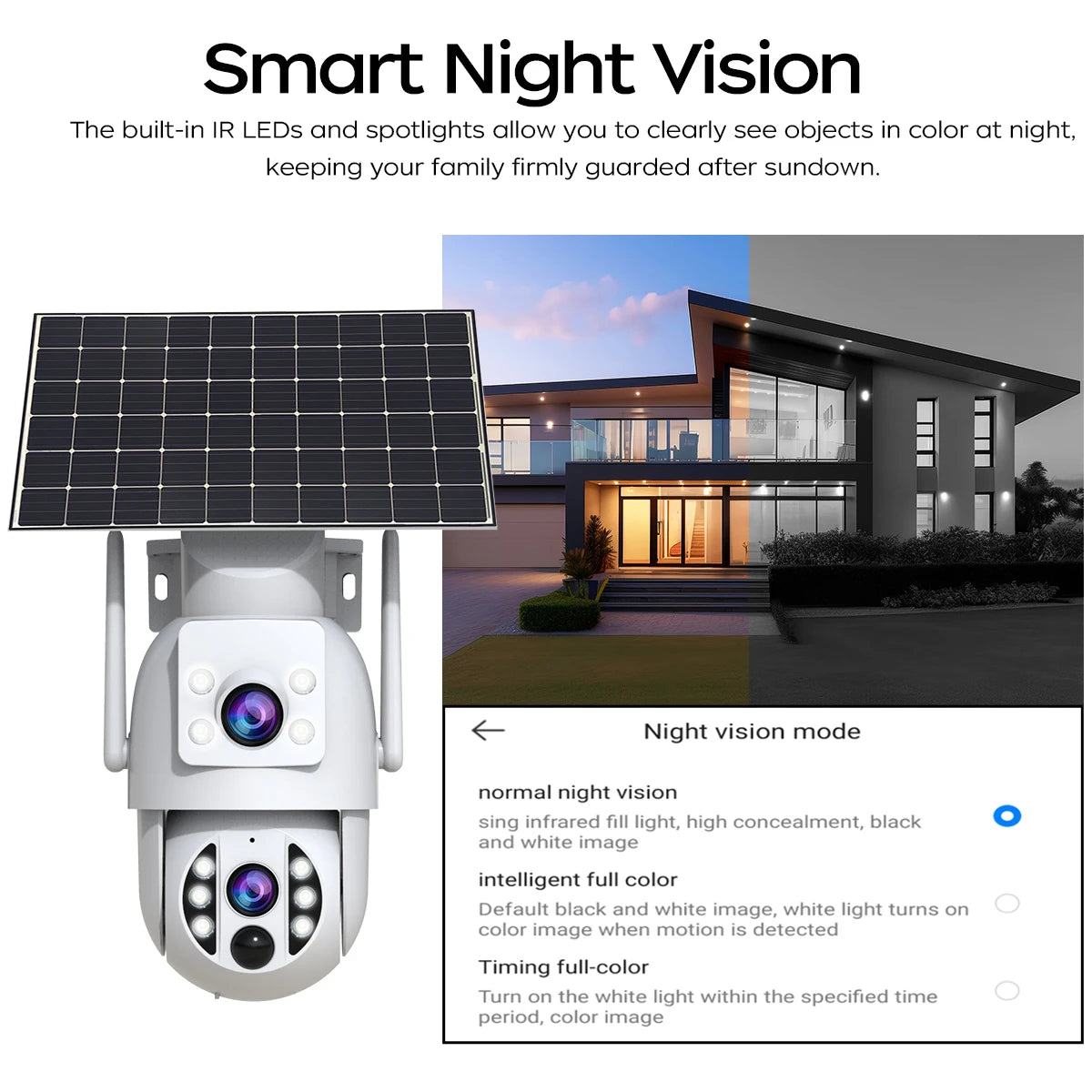Cámara JOOAN 4MP Solar WiFi Exterior con Doble Lente y Batería – Seguimiento Automático y Visión Nocturna PIR