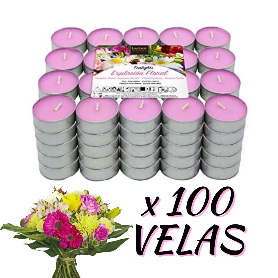Krown – Pack de 60 o 100 Velas Aromáticas Tealights (4,5h duración) – Vainilla, Canela, Coco, Lavanda y más