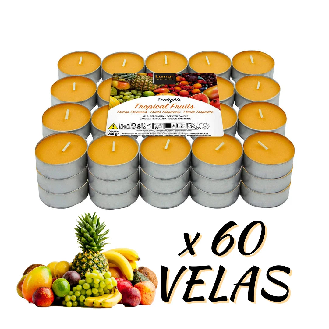 Krown – Pack de 60 o 100 Velas Aromáticas Tealights (4,5h duración) – Vainilla, Canela, Coco, Lavanda y más