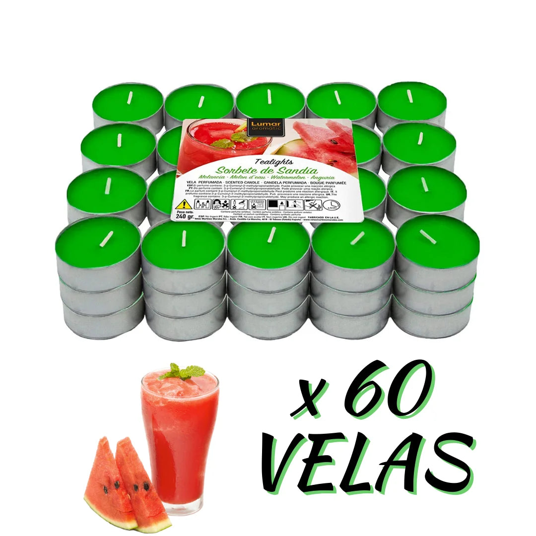 Krown – Pack de 60 o 100 Velas Aromáticas Tealights (4,5h duración) – Vainilla, Canela, Coco, Lavanda y más