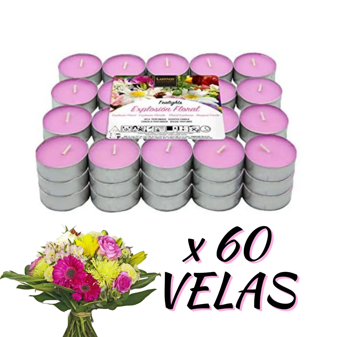 Krown – Pack de 60 o 100 Velas Aromáticas Tealights (4,5h duración) – Vainilla, Canela, Coco, Lavanda y más